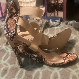 New never worn snake skin high heels